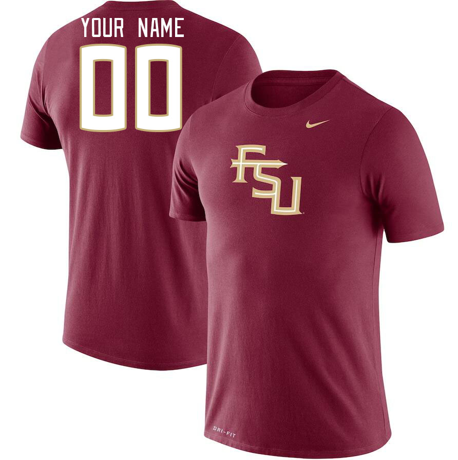 Custom Florida State Seminoles Name And Number College Tshirt-Garnet